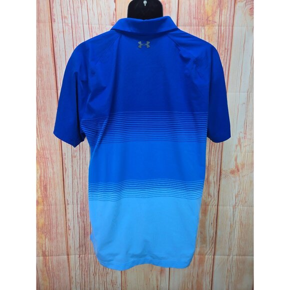 Under Armour Mens HeatGear Blue Gradient Polo XL - Picture 2 of 9